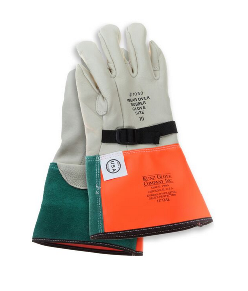 Kunz 1050-4 Cowhide High Voltage Primary Protector 13" Gloves USA Made ...