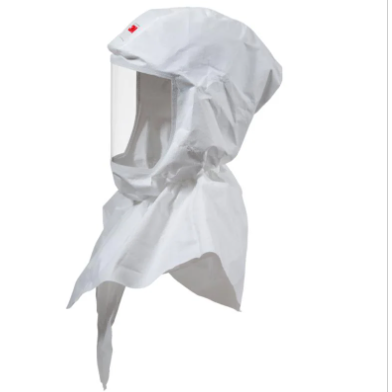 Off white color 3M™ S-707-10 Versaflo Replacement Painter`s Hood with Inner Shroud on white background