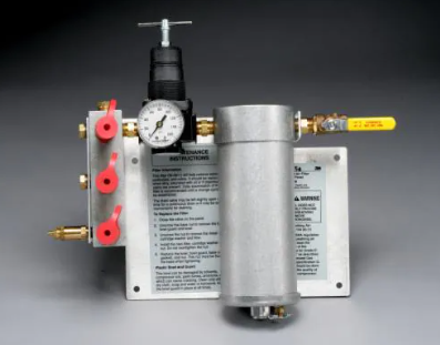 Multi color 3M™ W-2806 | 07006 Compressed Air Filter and Regulator Panel on gray background