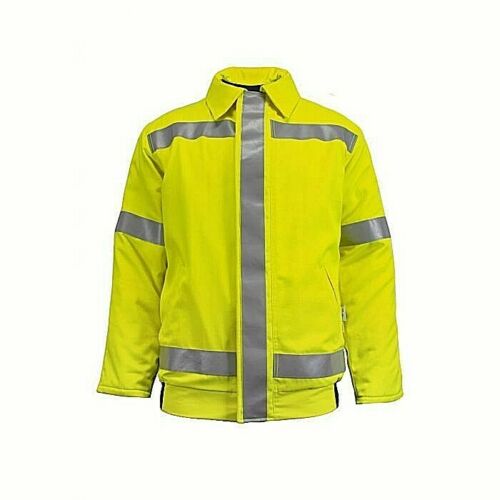 Hi Viz NSA yellow/silver FR bomber jacket on white background