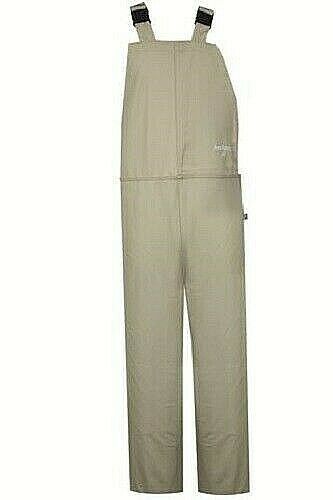 Khaki NSA C45HKHKEC arc flash bib overalls on white background