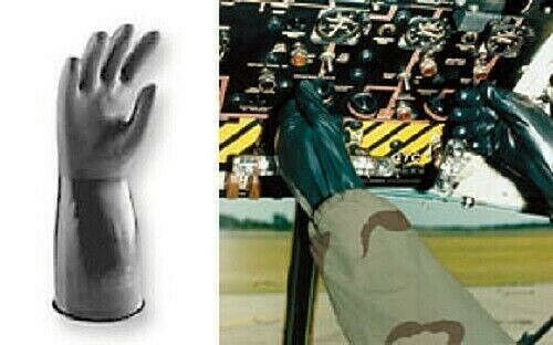 Guardian black CBRN glove CP-7R against white background