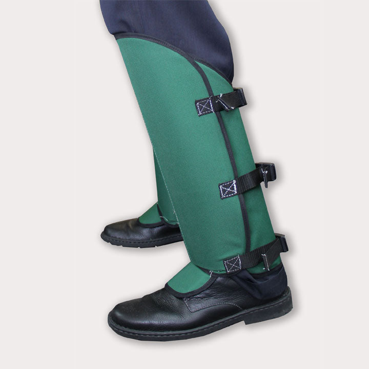 Green snake leggings by CPA against white background