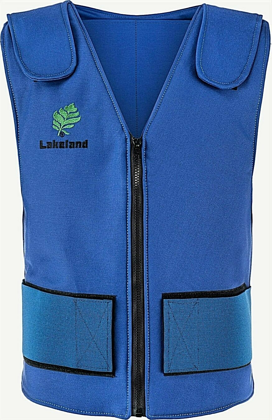 Blue cooling vest Lakeland CV56 against white background