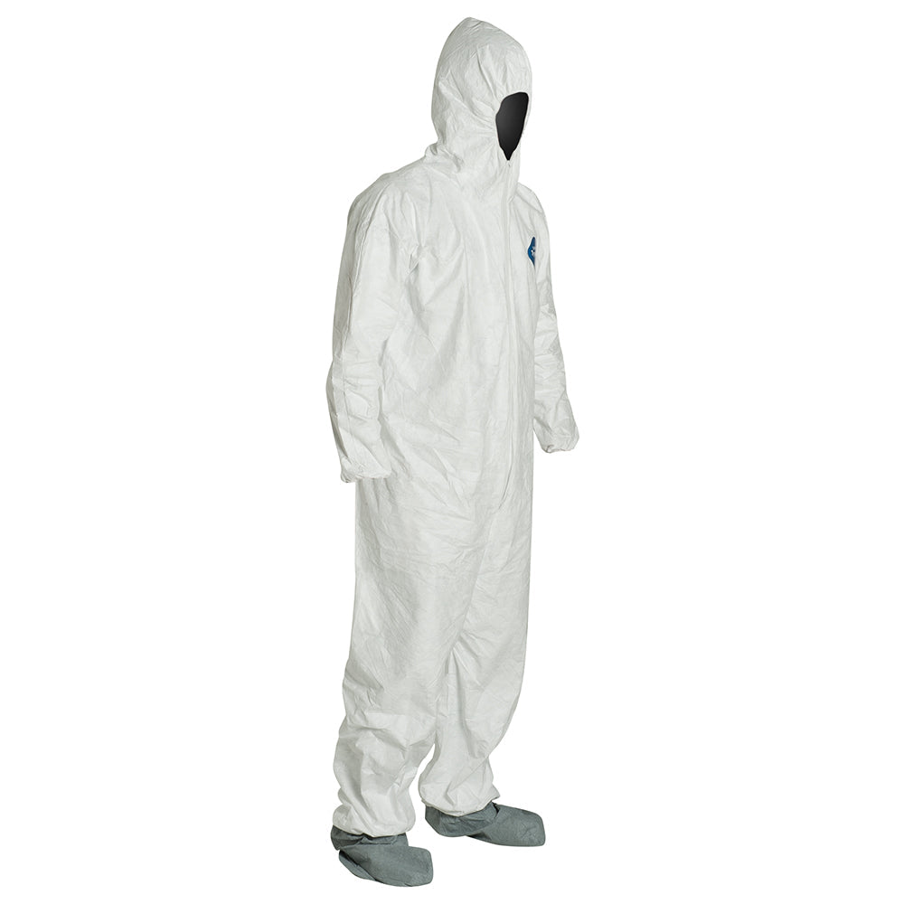 DUPONT TY122S Coverall Respirator Fit Hood Elastic Wrists Skid-Resistant Boots 25/CS