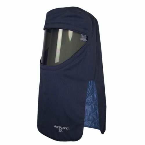 Black arc flash hood H653NNBQT55HTHAT on white background