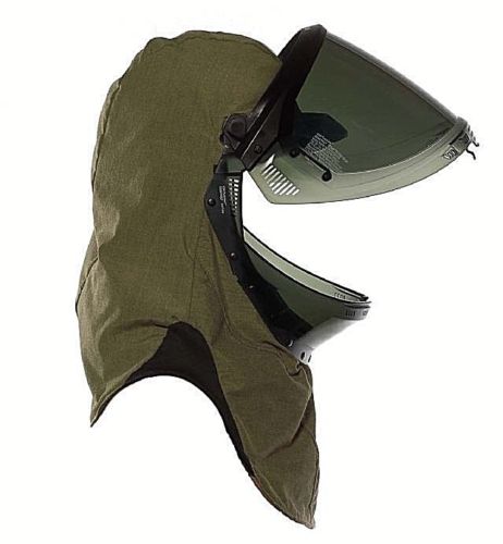 NSA gray/smoke 40cal arc flash hood H65NPQH40LF on white background