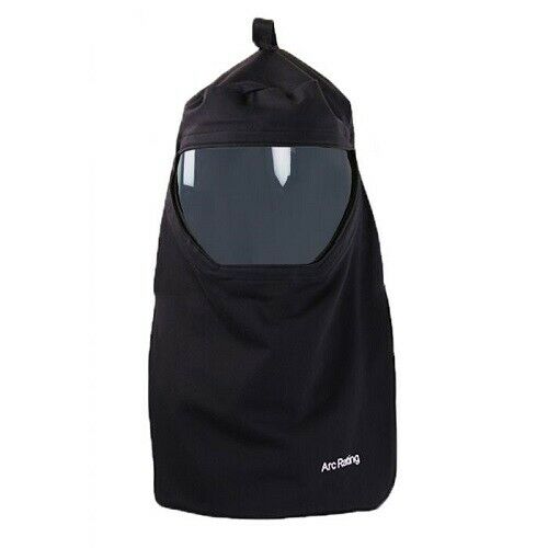 Black NSA 12 cal arc flash hood H65UPHHPV on white background