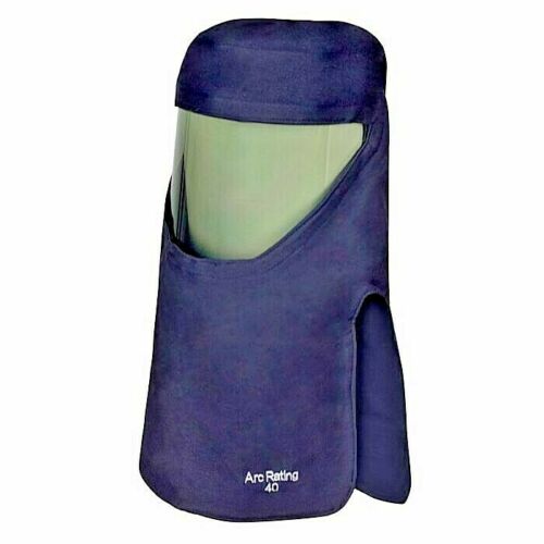 Blue NSA arc flash 40cal hood H65UQUQ40HATPV on white background