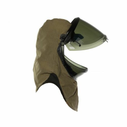 Brown NSA arc flash faceshield H65UQUQ40LFL on white background