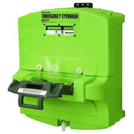 Green Honeywell Fendall 32-001000-0000 Pure Flow 1000 Eyewash Station on white background