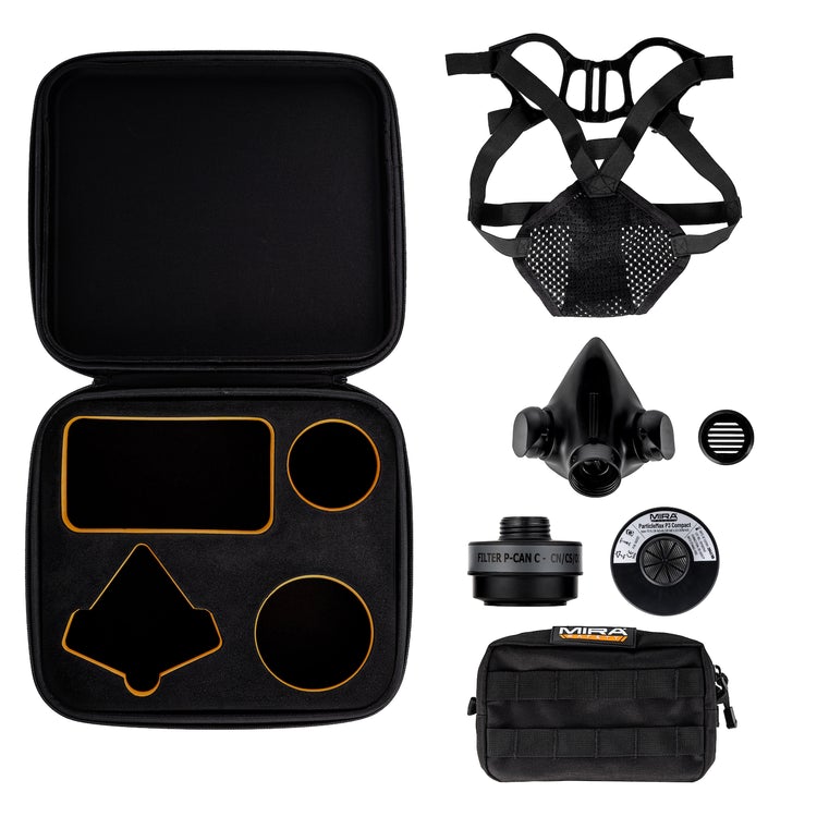Multi color MIRA TAPRKIT components on white background