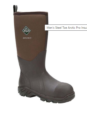 Black and Brown MUCK Boots ACP-STL Arctic Pro Steel Toe Extreme Conditions Work Boot on white background