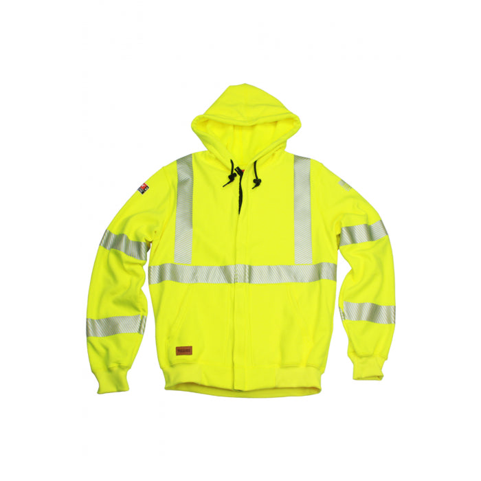 Reflective lime yellow NSA sweatshirt SWSHEZC3 on white background