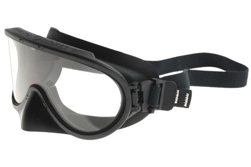 Black and clear Paulson 9411900 A-TAC Structural Firefighting Goggle Model 510-EN on white background