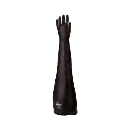 Guardian black butyl CBRN glovebox gloves against white background