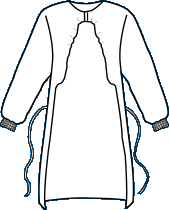 Kappler ProVent 10,000 MN108 Open Back Gown Hook and Loop Velcro Neck Closure Waist Ties Knit Cuffs Ultrasonic Seams