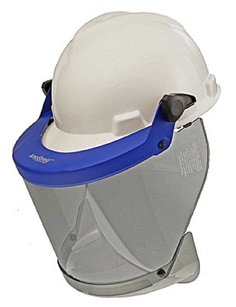 Paulson 9004563 Arc Flash faceshield with blue bracket on white background