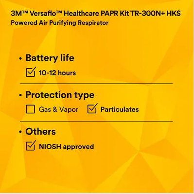 3M™ TR-300N+HKS Versaflo™ Healthcare PAPR Kit TR-300N+ HKS | SM/MD | Free Shipping and No Sales Tax