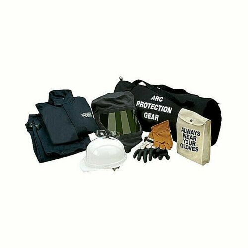 Black, white, multi  color Chicago Protective Apparel AG20 Jacket & Bib Kit 20 CAL Cat 2 against white background