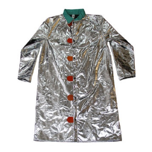 Silver Chicago Protective Apparel 602-ACX10 10oz Aluminized CarbonX StyleA Jacket on white background