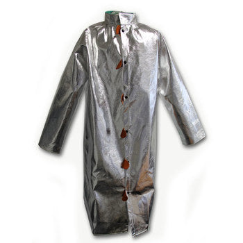 Silver Chicago Protective Apparel 603-AKV Aluminized Para Aramid Blend Heat Resistive 50” Coat