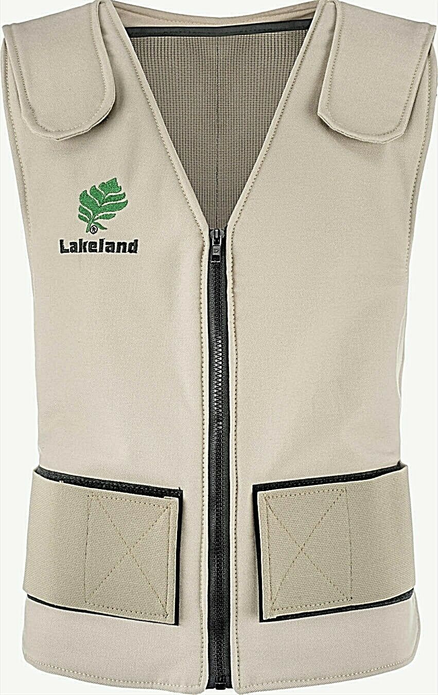 Khaki Tan Cooling Vest Lakeland CV55 against white background