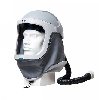 White, gray, black Draeger 3710795 X-plore 8000 Helmet with PC Visor L3T4 on white background