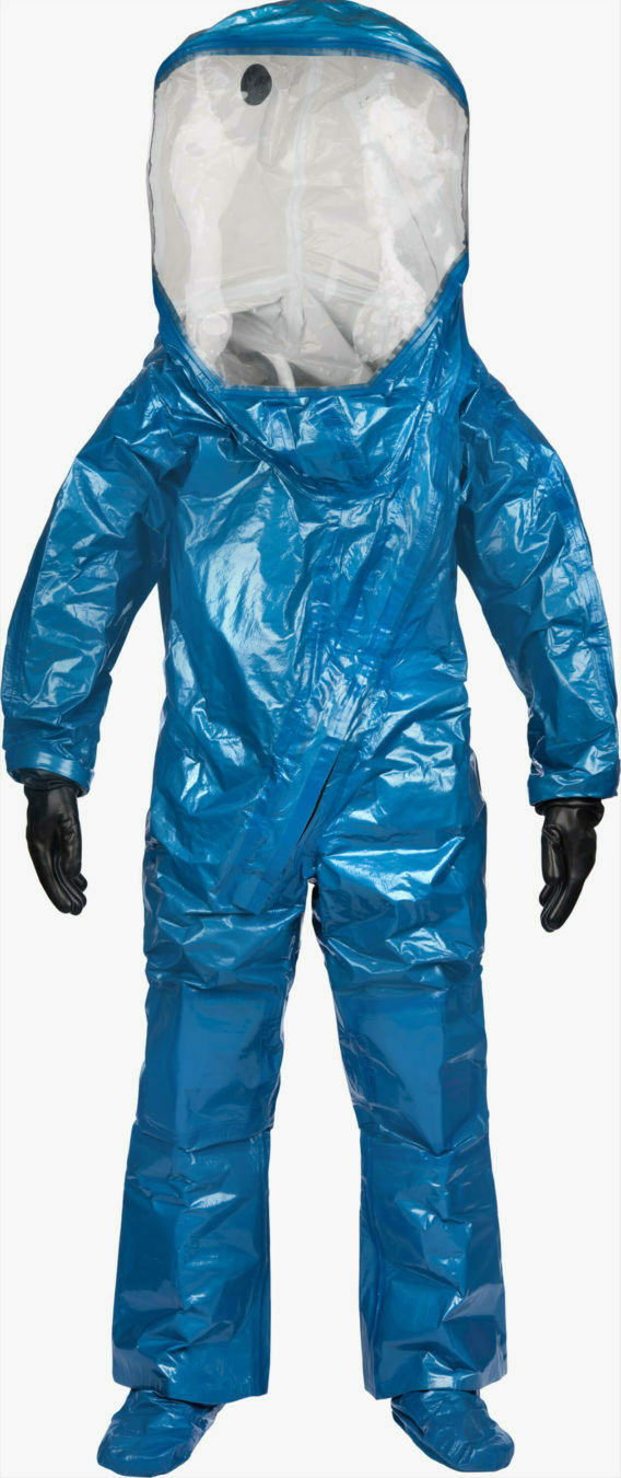 Blue Lakeland INT640B encap. suit on white background
