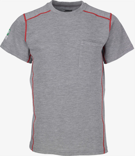 Gray Lakeland SSCAT crew t-shirt on white background