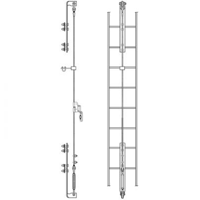 MSA SFPLS350035 Sure Climb Ladder Permanent 35 foot Cable System ...