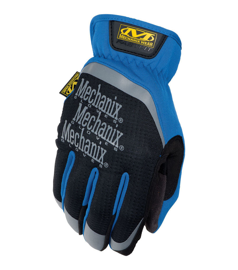 blue and black mechanics glove MFF-03 on white background