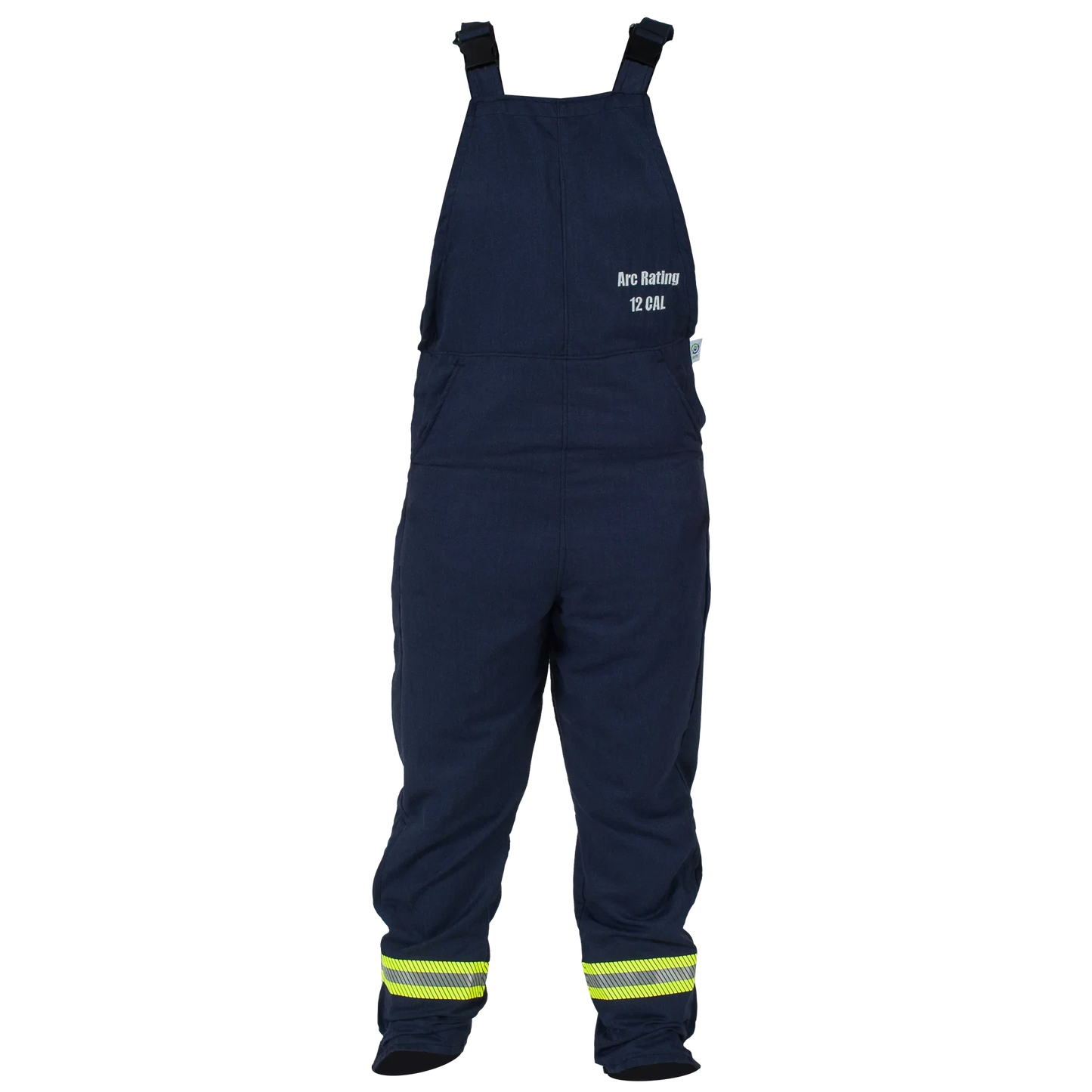 Blue, on gray checkered background  National Safety Apparel Enespro EN12BONTNB01 AirLite 12 Cal Bib Overalls