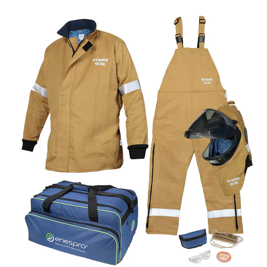 Tan, blue, black Enespro National Safety Apparel EN65KTKVKH01 65 Cal Kit  on white background