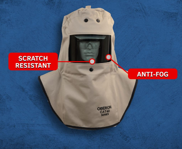 Oberon CAT4-C 40 Cal CAT™ Arc Flash Hood with Hard Cap – Shepard Safety ...