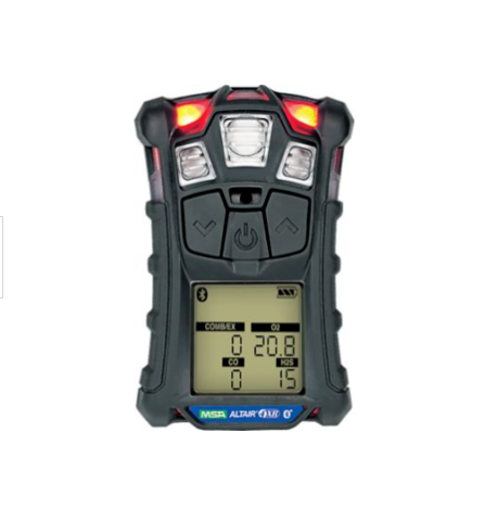 Multi color MSA Altair 4XR gas monitor on white background