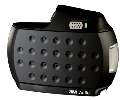 Black 3M™ 35-1099-01 Adflo Powered Air Purifying Respirator (PAPR) Systems on white background