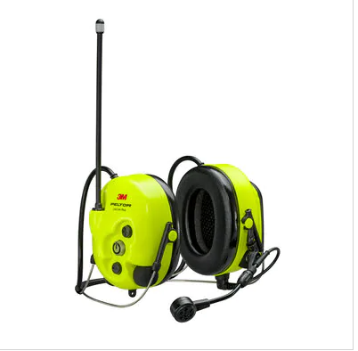 Yellow and black PELTOR 3M LiteCom Plus Headset MT73H7B4610NA on white background