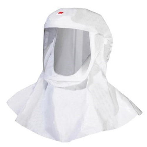 White 3M S-433L PAPR hood on white background