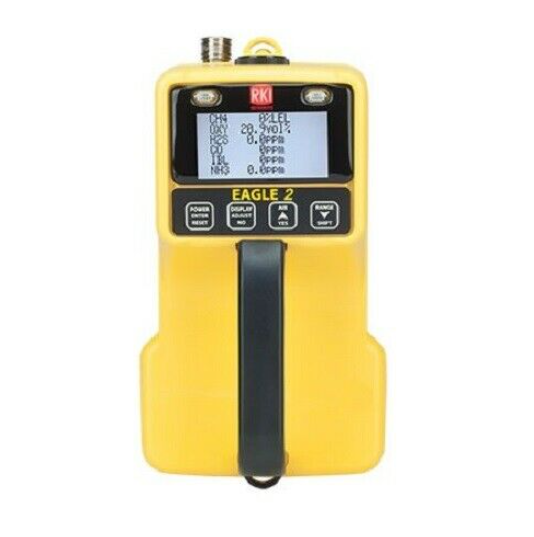 Yellow RKI gas monitor 723-105-P2 against white background