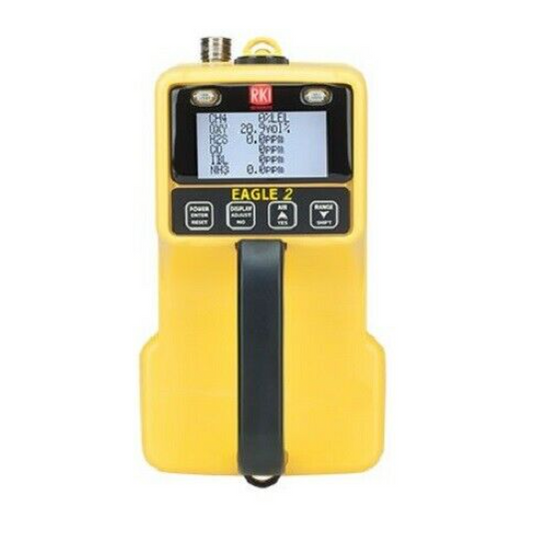 Yellow RKI gas monitor 726-008-02 on white background