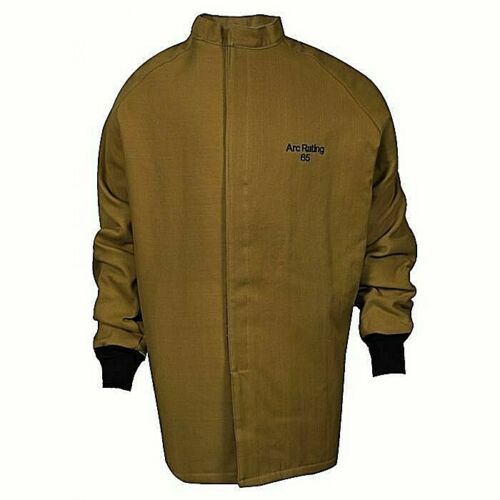 Brown NSA arc flash FR coat C04KDQT03 on white background