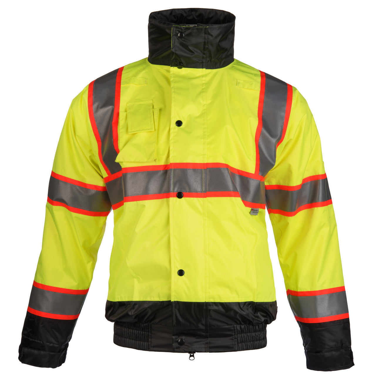 yellow, black hi viz bomber jacket by lakeland C3SAFRG2L on white background