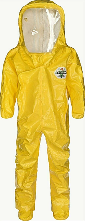 Yellow Lakeland C4T400Y suit on white background