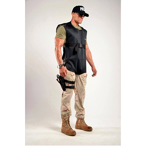 man wearing black Radshield 2 ply torso vest