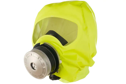 Draeger Parat 5520 Smoke Escape hood(yellow) on white  background 