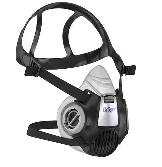 Black and white Draeger R55330 X-Plore 3300 Half Facepiece Respirator on white background