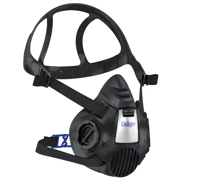 Black Draeger R55352 X-Plore 3500 Half Facepiece Respirator DraegerFlex on white background