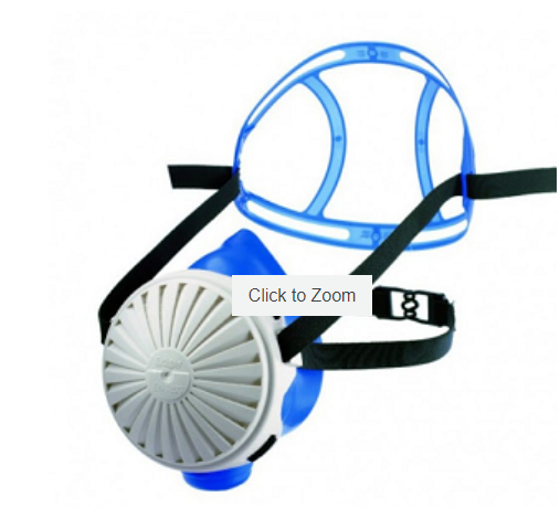 White, black, blue Draeger R55883 X-Plore 2100 SI Silicone Half Facepiece Respirator on white background