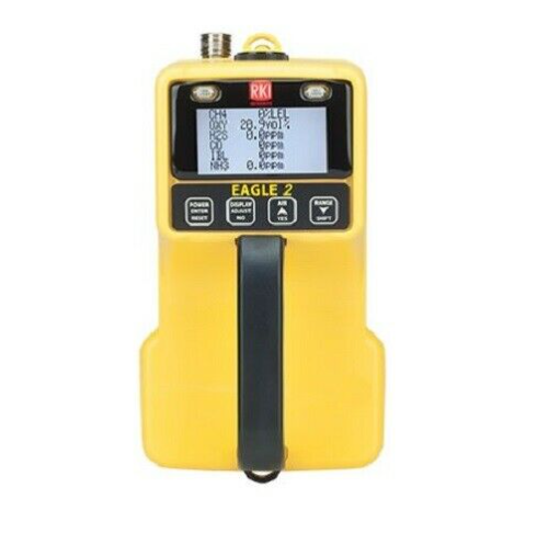 Yellow RKI gas monitor 723-102 on white background